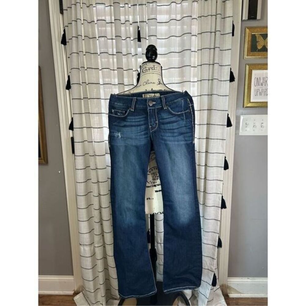 Buckle BKE Sabrina Dark Wash Low Rise Bootcut Womens Blue Jeans 27x31 1/2